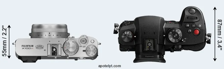 Compare X100VI versus GH5 II top