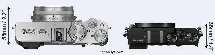 Compare X100VI versus GM5 top