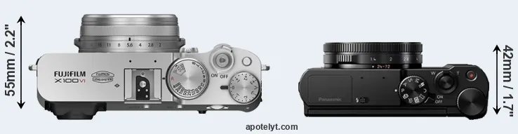 Compare X100VI versus LX15 top