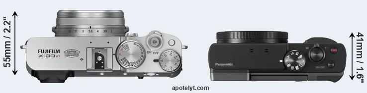 Compare X100VI versus TZ90 top