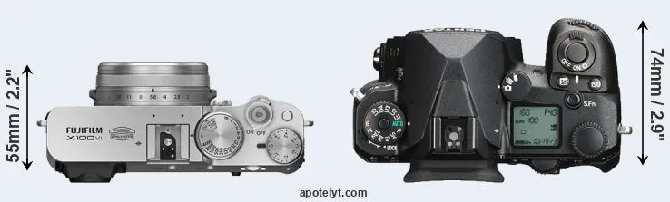 Compare X100VI versus K-3 III top
