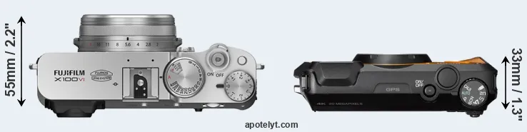 Compare X100VI versus WG-6 top