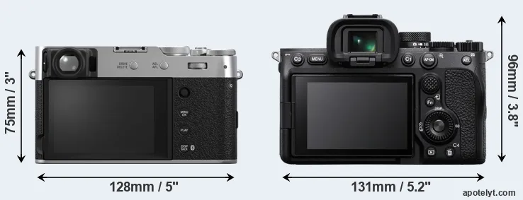 Comparison X100VI or A7 IV rear