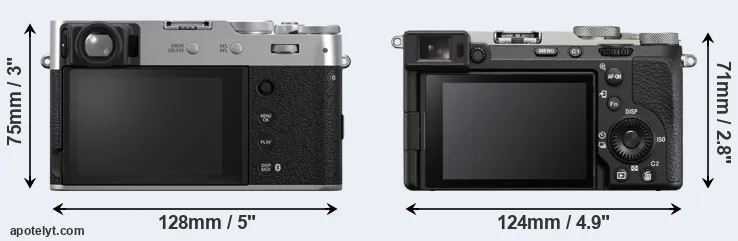 Comparison X100VI or A7C R rear