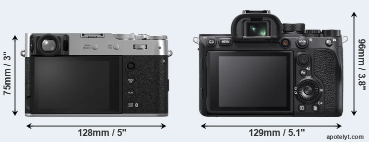 Comparison X100VI or A7R IVA rear