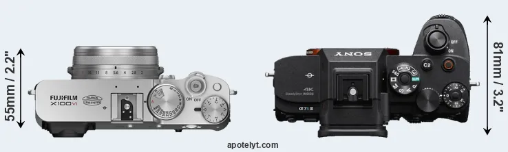 Compare X100VI versus A7S III top