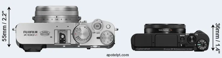 Compare X100VI versus HX99 top