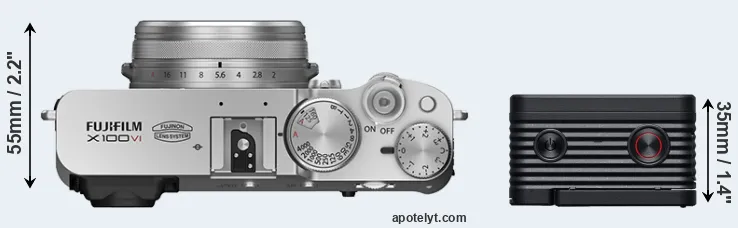 Compare X100VI versus RX0 II top