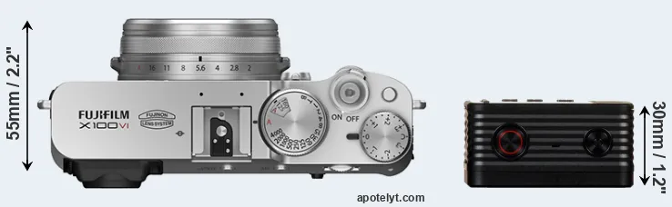 Compare X100VI versus RX0 top
