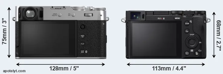 Comparison X100VI or RX1R III rear