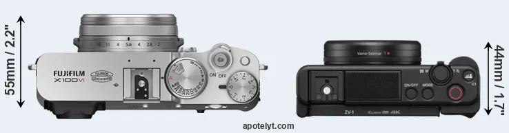 Compare X100VI versus ZV-1 top