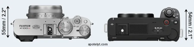 Compare X100VI versus ZV-E1 top