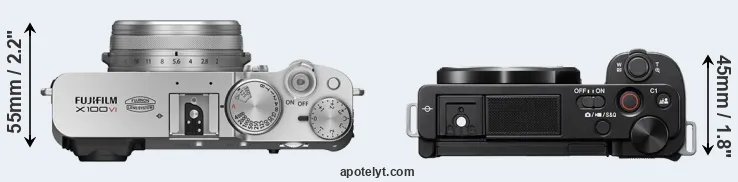 Compare X100VI versus ZV-E10 top