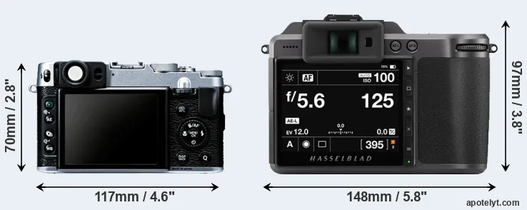 Comparison X20 or X1D II rear