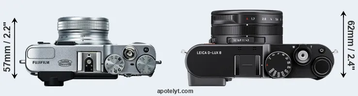 Compare X20 versus D-LUX 8 top