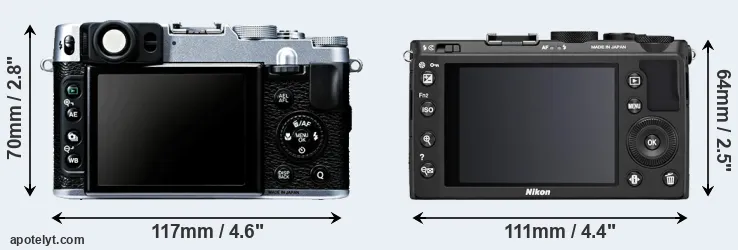 Comparison X20 or Coolpix A rear