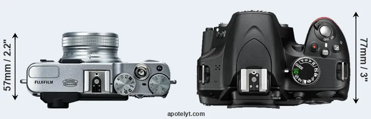 Compare X20 versus D3200 top