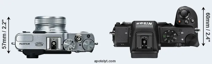 Compare X20 versus Z50 top