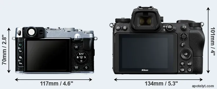 Comparison X20 or Z6 rear