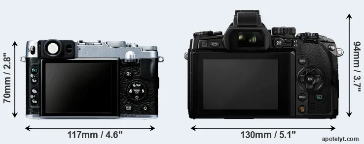Comparison X20 or E-M1 rear
