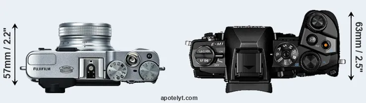 Compare X20 versus E-M1 top