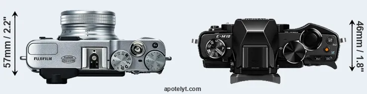 Compare X20 versus E-M10 top