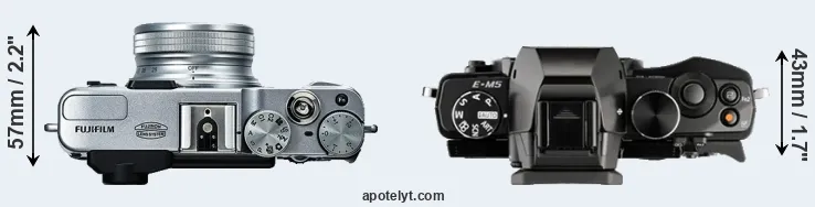 Compare X20 versus E-M5 top