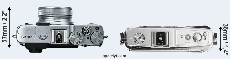 Compare X20 versus E-P1 top