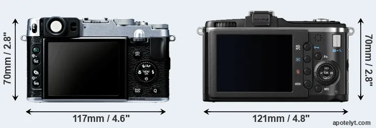 Comparison X20 or E-P2 rear
