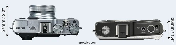 Compare X20 versus E-P2 top