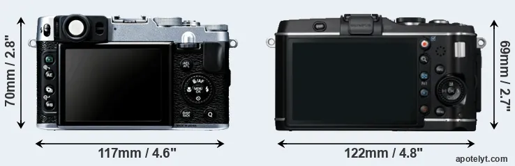 Comparison X20 or E-P3 rear