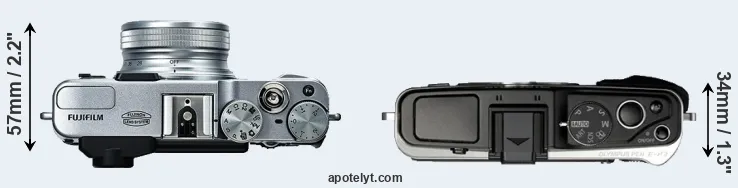 Compare X20 versus E-P3 top