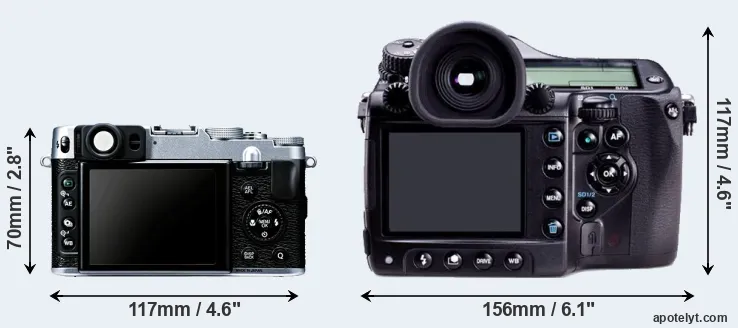 Comparison X20 or 645D rear