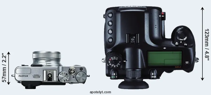 Compare X20 versus 645Z top