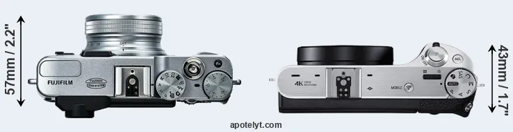 Compare X20 versus NX500 top