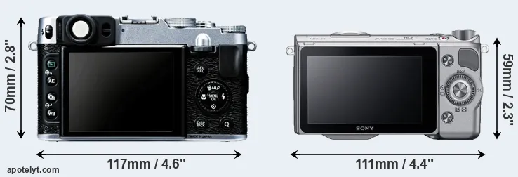 Comparison X20 or NEX-5T rear