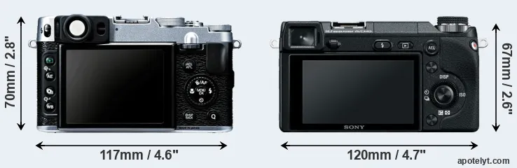 Comparison X20 or NEX-6 rear