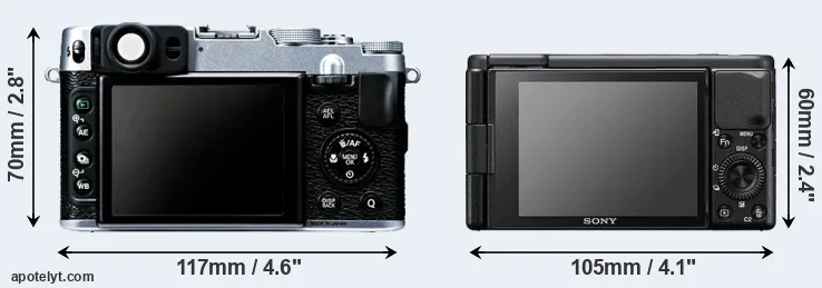 Comparison X20 or ZV-1 rear