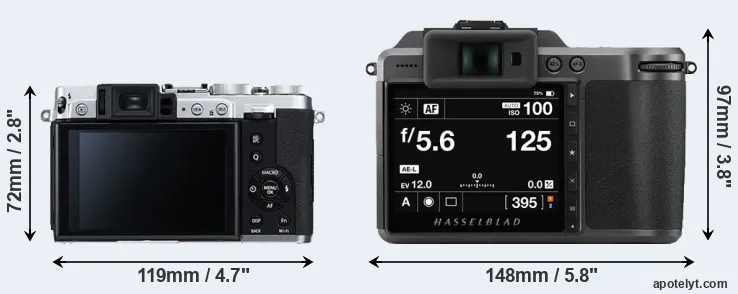 Comparison X30 or X1D II rear
