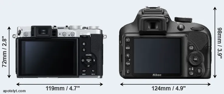Comparison X30 or D3400 rear