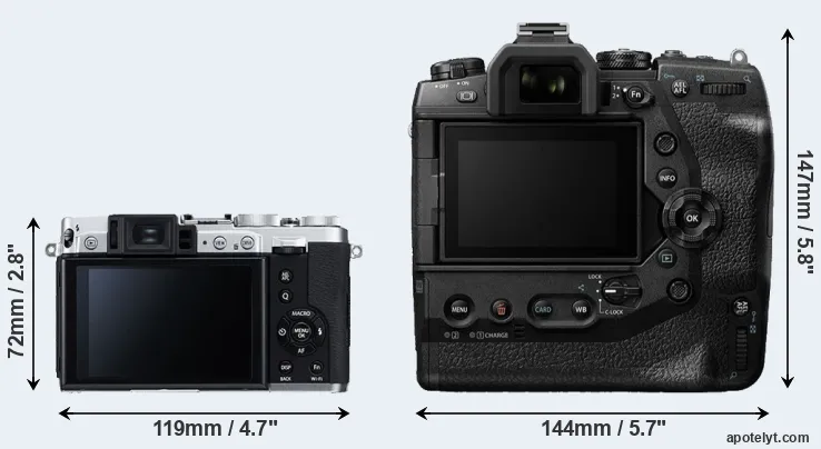 Comparison X30 or E-M1X rear