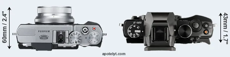 Compare X30 versus E-M5 top