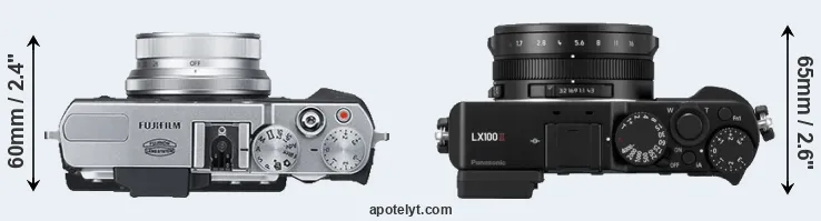 Compare X30 versus LX100 II top