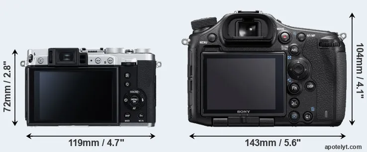 Comparison X30 or A99 II rear