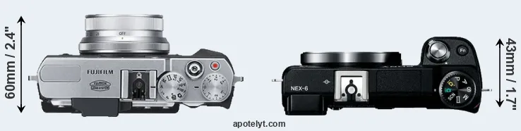 Compare X30 versus NEX-6 top