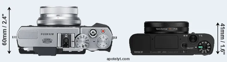 Compare X30 versus RX100 IV top