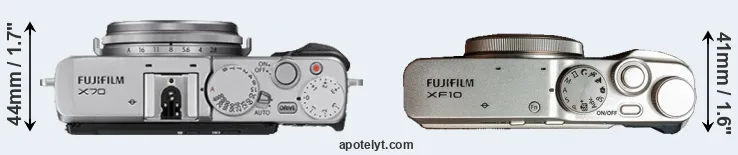 Compare X70 versus XF10 top