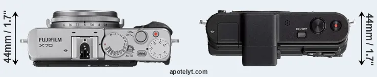 Compare X70 versus V1 top