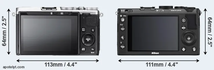 Comparison X70 or Coolpix A rear