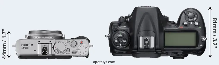 Compare X70 versus D300S top